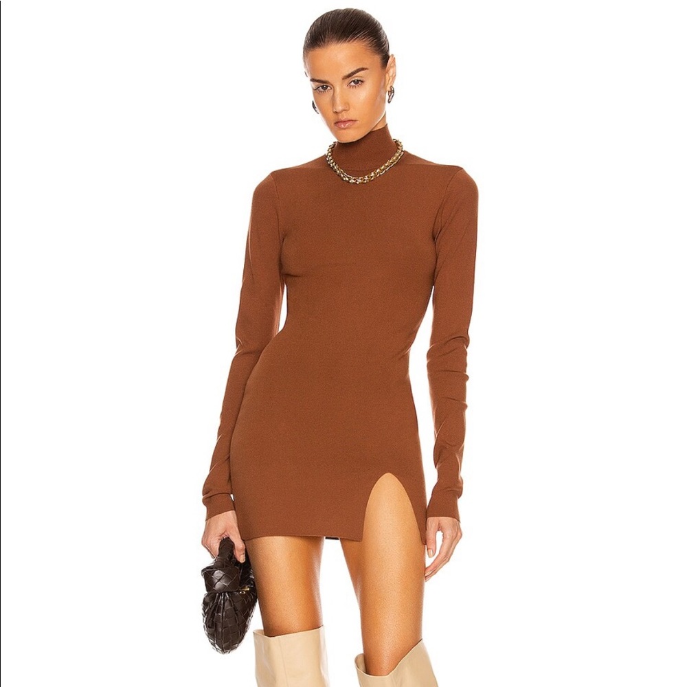 ZEYNEP ARCAY SIDE-SLIT MINI DRESS, NUDE SZ IT/38 US/2-4
